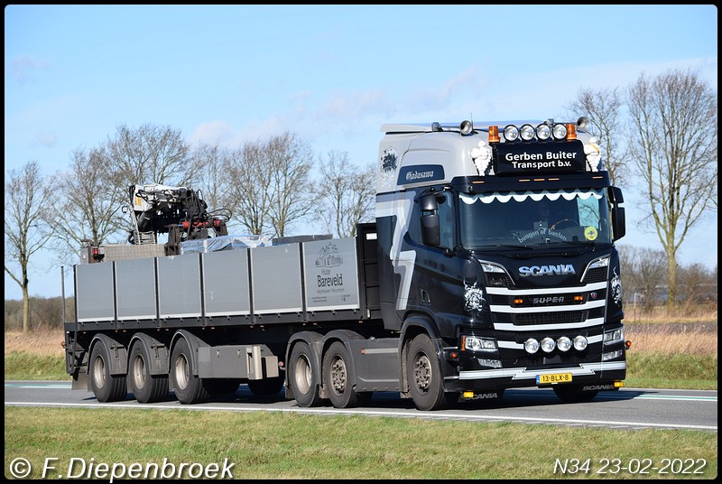 13-BLX-8 Scania R450 Gerben Buiter-BorderMaker - Rijdende auto's 2022