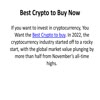 Best Crypto to Buy Now - CM... - Cryptocurrency