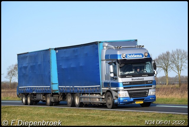 BV-GH-92 DAF CF Zuidema Munnekezijl-BorderMaker Rijdende auto's 2022