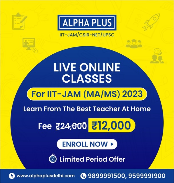 Alpha Plus Delhi -  IIT JAM Mathematics Coaching i Picture Box