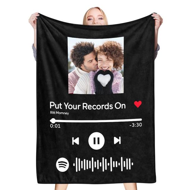 Regali Di Coperta Nera Con Foto Incisa Codice Spot Regali personalizzati con codice Spotify