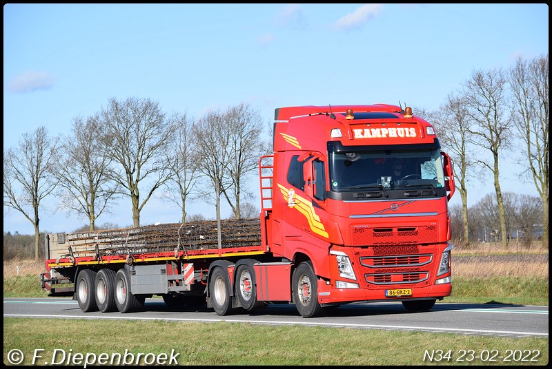 86-BKZ-2 Volvo FH4 Kamphuis-BorderMaker - Rijdende auto's 2022