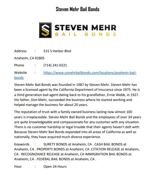 Steven Mehr Bail Bonds Picture Box