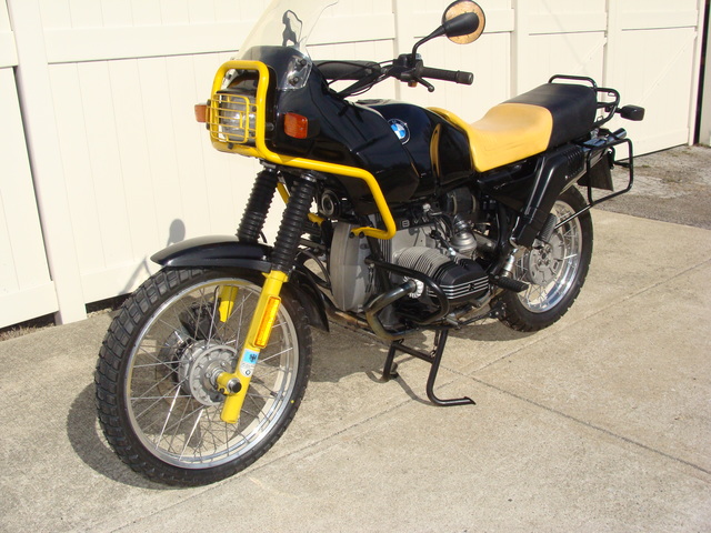 DSC03328 SOLD 3.22.....#0230310 1991 BMW R100GS, BLACK & YELLOW 39,000 MI.