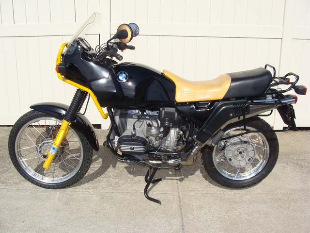 DSC03329 SOLD 3.22.....#0230310 1991 BMW R100GS, BLACK & YELLOW 39,000 MI.