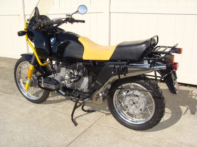 DSC03330 SOLD 3.22.....#0230310 1991 BMW R100GS, BLACK & YELLOW 39,000 MI.