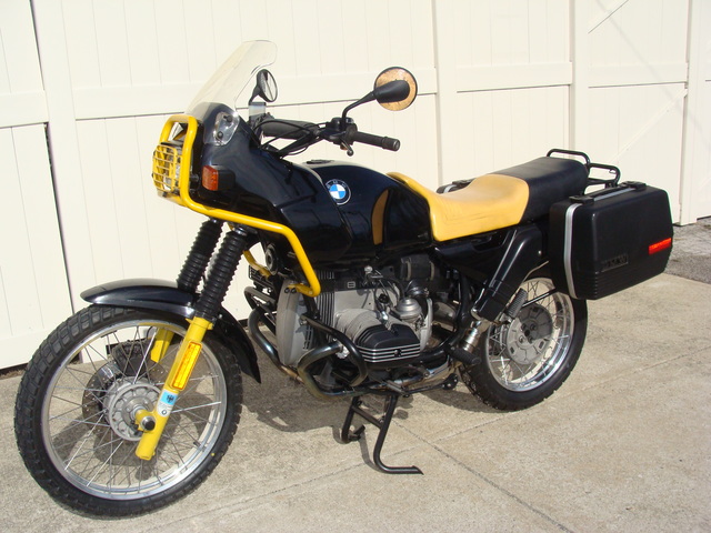 DSC03340 SOLD 3.22.....#0230310 1991 BMW R100GS, BLACK & YELLOW 39,000 MI.