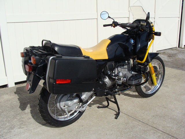 DSC03347 SOLD 3.22.....#0230310 1991 BMW R100GS, BLACK & YELLOW 39,000 MI.