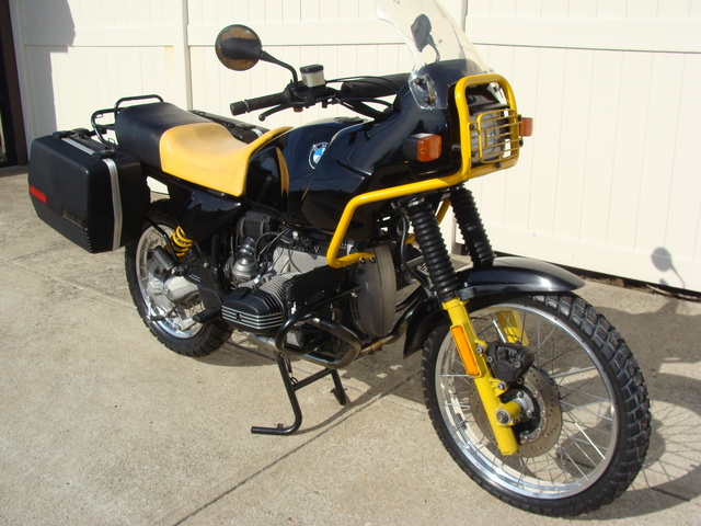 DSC03352 SOLD 3.22.....#0230310 1991 BMW R100GS, BLACK & YELLOW 39,000 MI.