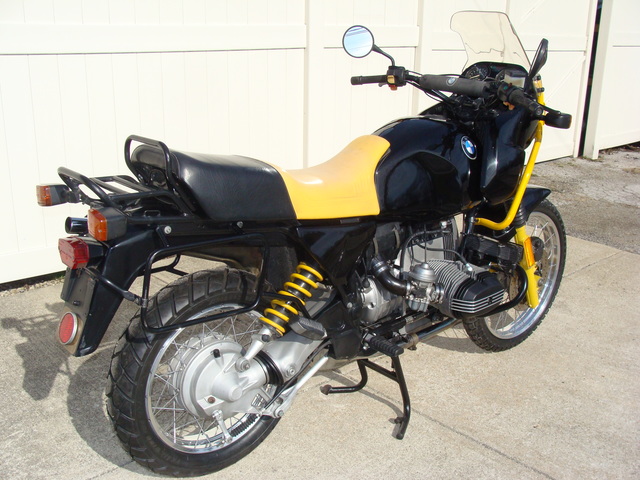 DSC03353 SOLD 3.22.....#0230310 1991 BMW R100GS, BLACK & YELLOW 39,000 MI.