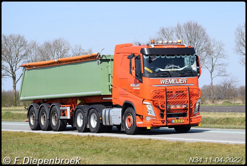 24-BLR-5 Volvo FH4 Wemeijer-BorderMaker - Rijdende auto's 2022