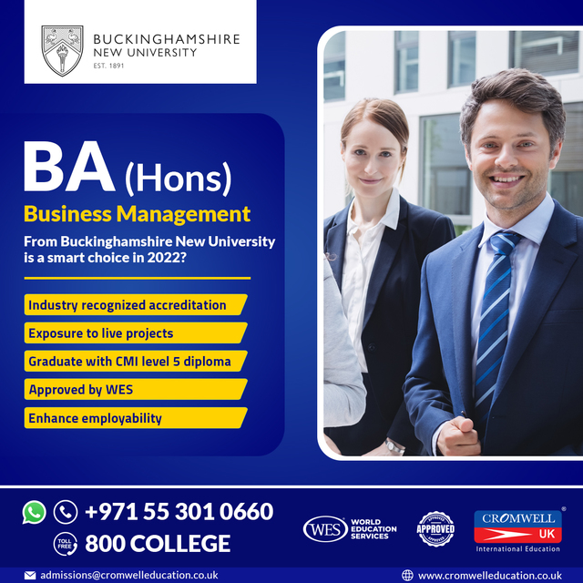 BA Honours Business Management Courses in Dubai, U BA Honours Business Management Courses in Dubai, UAE