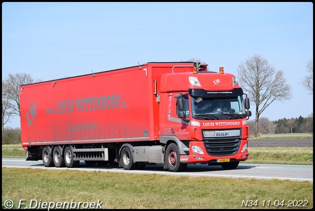 14-BDJ-7 DAF CF Louis Witten dorp-BorderMaker Rijdende auto's 2022