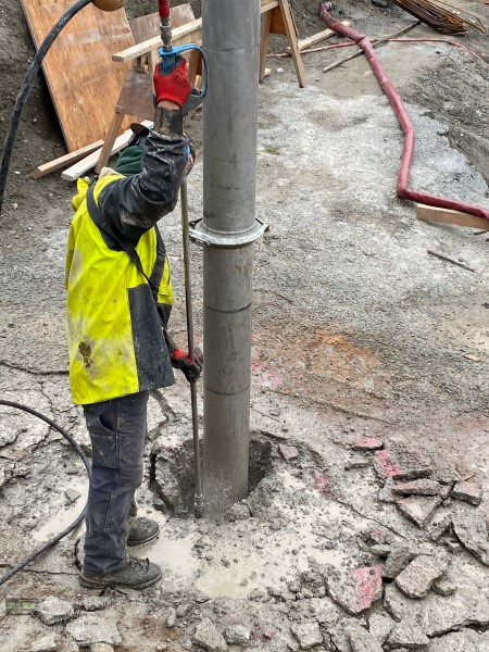 repairing underground water line Excavating contractor