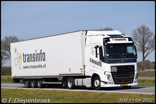 90-BKZ-2 Volvo FH4 Transinfo-BorderMaker Rijdende auto's 2022