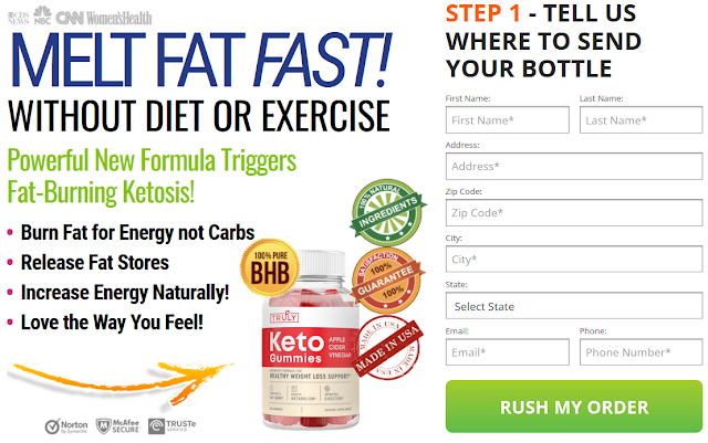 Truly Keto Gummies Shark Tank Reviews- Ingredients Picture Box