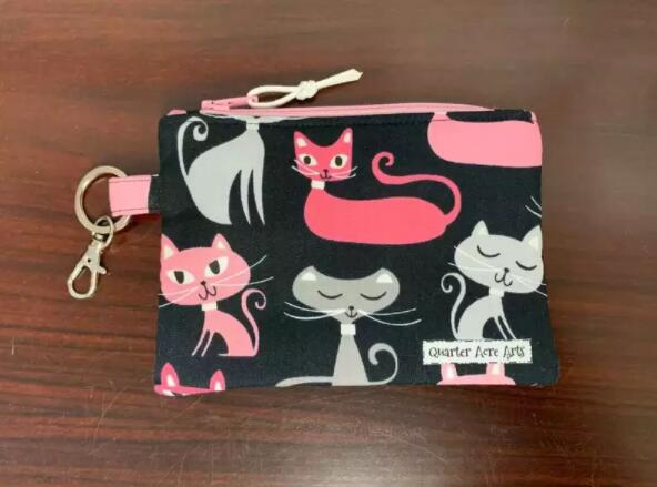 Zipper Keychain Wallet, Cat Lover Gift Women, Key  Keychain Wallet