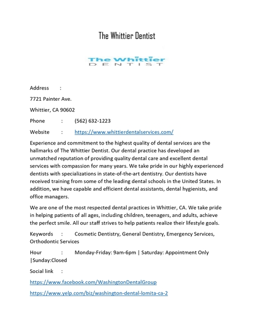 The Whittier Dentist Picture Box