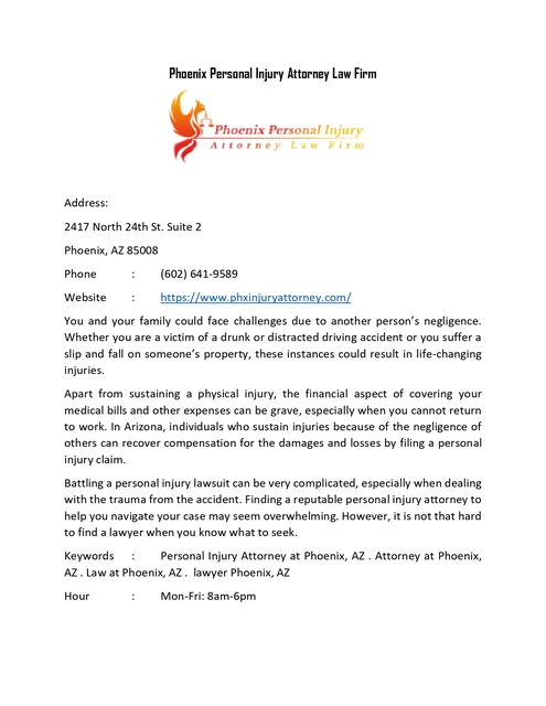 Phoenix Personal Injury Attorney Law Firm Picture Box