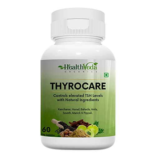 tyro 800x Health Veda Organics Thyrocare Supplement For Thyroid Support (60 Capsules)