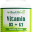 60-vitamin-d3-k2-for-health... - Health Veda Organics Vitamin D3+K2 Supplement â€“ Bone Health Booster (60 Veg)