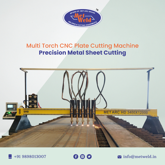 Metweld-Multi-Torch-CNC-Plate-Cutting-Machine Best Manufacturer and Exporter of CNC Plasma Cutting, Laser Cutting and Welding Machine in Ahmedabad