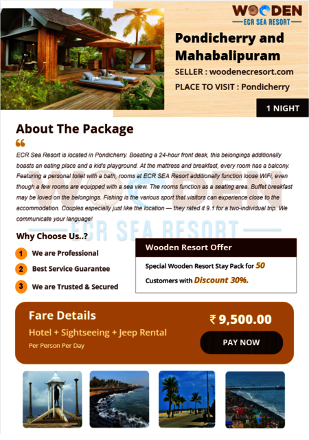 Beach Resort in Pondicherry Picture Box