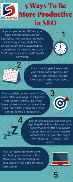 Blue Green Illustrated 5 Productivity Tips and Tri Picture Box