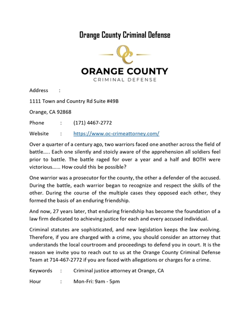 Orange County Criminal Defense Picture Box