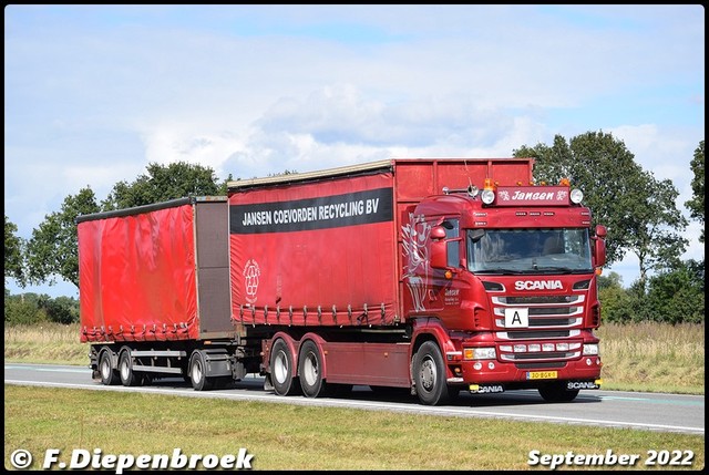 30-BGX-1 Scania R500 Jansen Coevorden-BorderMaker Rijdende auto's 2022