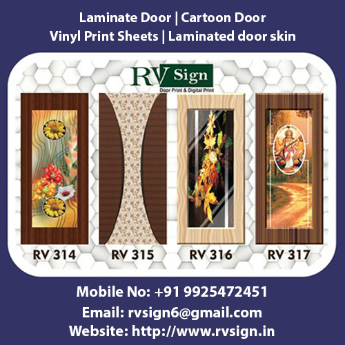 Laminate Door , Cartoon Door , Vinyl Print Sheets RV Sign
