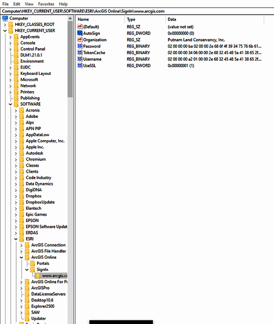 editing login registry arcmap PLC pictures