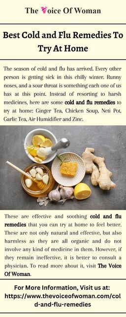 Best Cold and Flu Remedies To Try At Home The Voice Of Woman