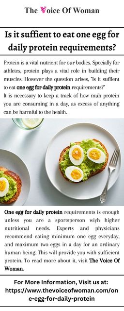 Is it suffient to eat one egg for daily protein re The Voice Of Woman