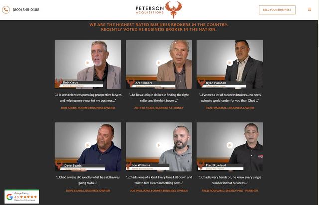 PACQ site - testimonials Peterson Acquisitions: Your Kansas City Business Broker