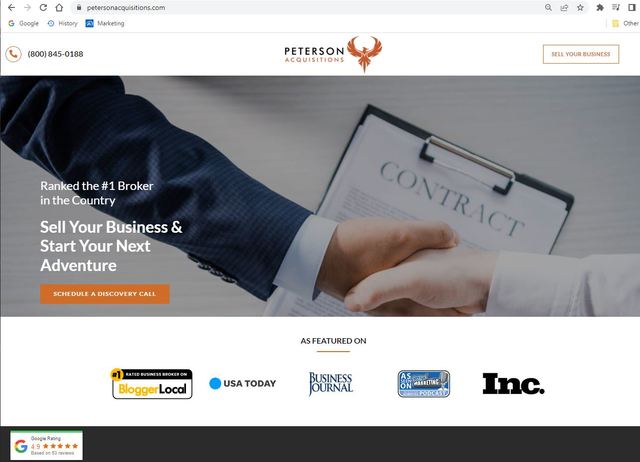 PACQ website Peterson Acquisitions: Your Kansas City Business Broker