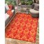 IKAT RED ORANGE OUTDOOR RUG - Picture Box