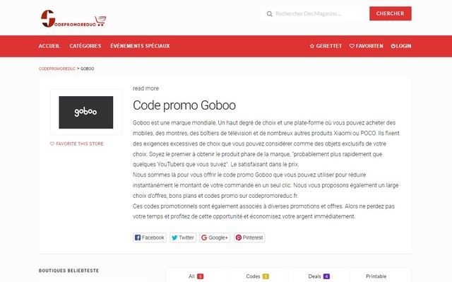 Code promo Goboo Code promo Goboo