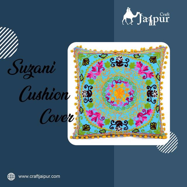 Buy Suzani Cushion Cover For Living And Bedroom On CraftJaipur