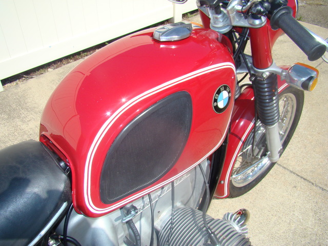 DSC02963 #2972669. 1970 BMW R75/5 Resto/Custom, Red. 10K Major Service. New Rings, rebuild fork, re-lace wheels, new tires & battery.  32,000 Miles. Match VIN.