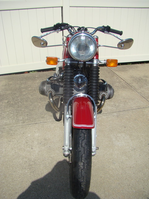 DSC02970 #2972669. 1970 BMW R75/5 Resto/Custom, Red. 10K Major Service. New Rings, rebuild fork, re-lace wheels, new tires & battery.  32,000 Miles. Match VIN.