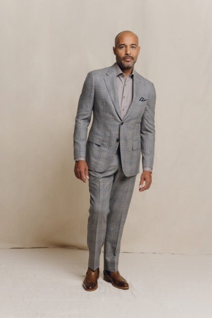 Mens Custom Fit Grey Suit Harper & Jones