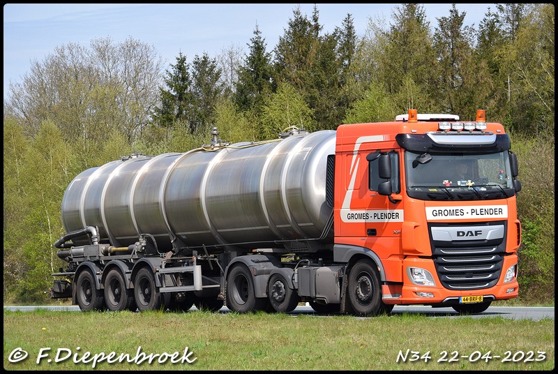 44-BRF-8 DAF 106 Gromes Plender-BorderMaker - Rijdende autos 2023