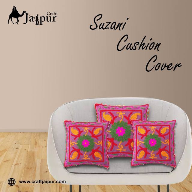 Buy Cushion Cover, Suzani Cushion Cover - CraftJai CraftJaipur