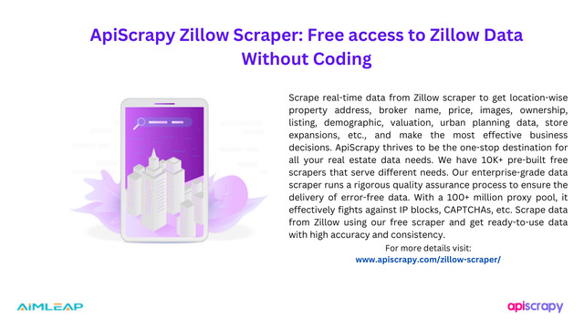 Access to Zillow Data Without Coding with ApiScrap Picture Box