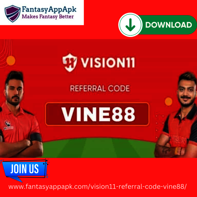 Vision 11 Fantasy App | Use Vision11 Referral Code Picture Box