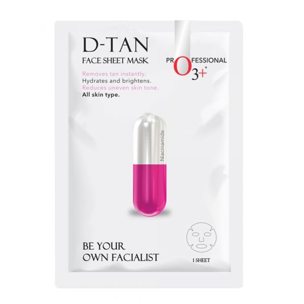 O3+ D-Tan Face Sheet Mask: Instant Tan Removal O3+ Skin Care Products