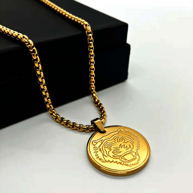 Om Gold Chain Pendant for Men Brantashop