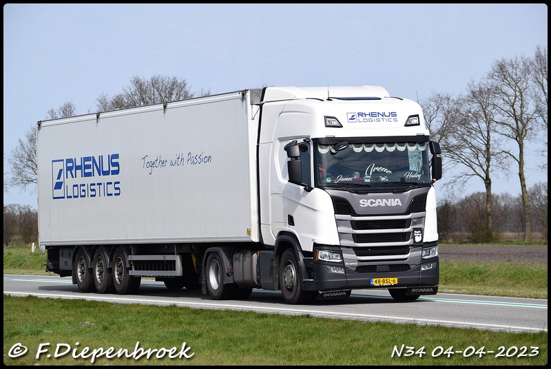 48-BSL-6 Scania R450 Rhenus-BorderMaker Rijdende autos 2023