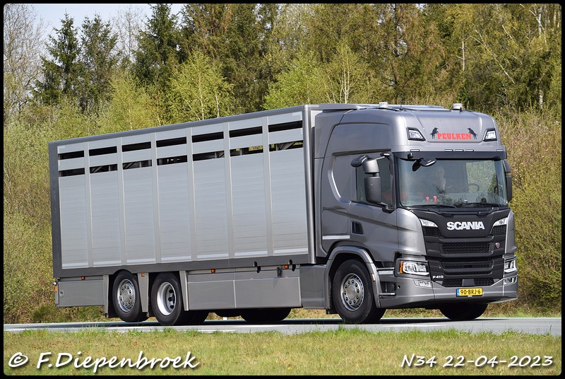 90-BRJ-6 Scania P410 Peulken Geesteren-BorderMaker - Rijdende autos 2023